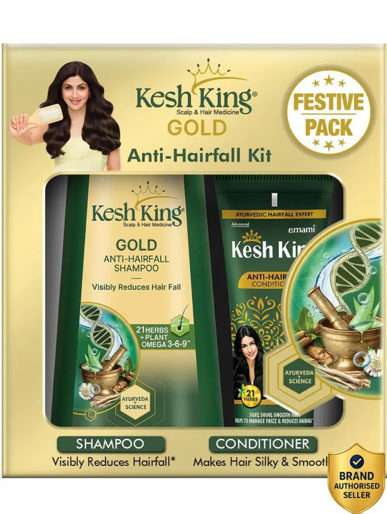 Kesh King Gold Anti Hairfall Kit, For Soft, Smooth &amp; Voluminous Hair Price in India - Buy Kesh King Gold Anti Hairfall Kit, For Soft, Smooth &amp; Voluminous Hair online at Flipkart.com